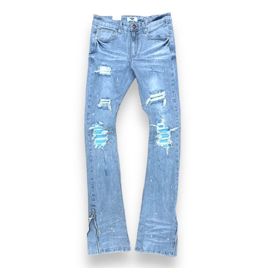 FerrariMassari Diamonds Stacked Baby blue Jeans