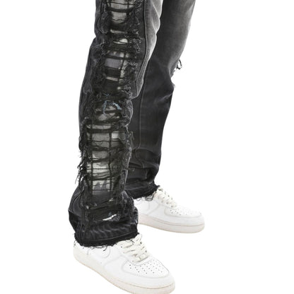 Vicious Stacked Cathedral Rip And Repair Jeans